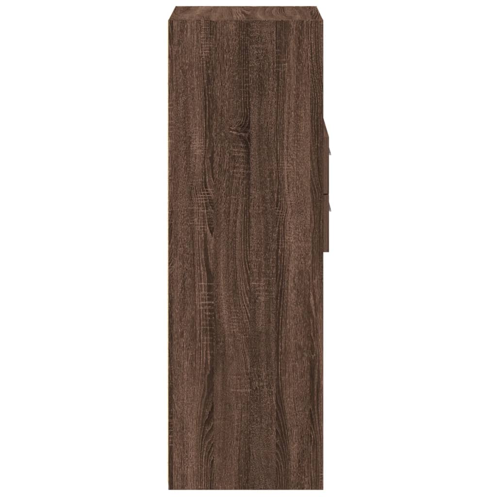 Hoge kast 45x42,5x124 cm bewerkt hout bruin eikenkleurig