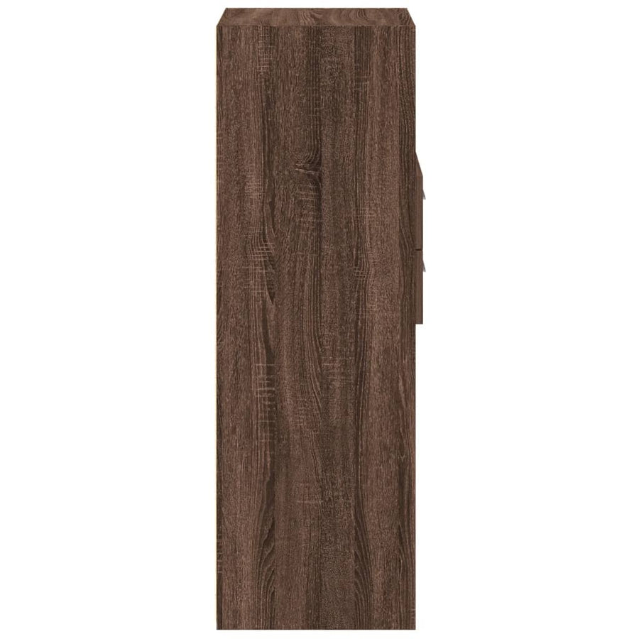 Hoge kast 45x42,5x124 cm bewerkt hout bruin eikenkleurig