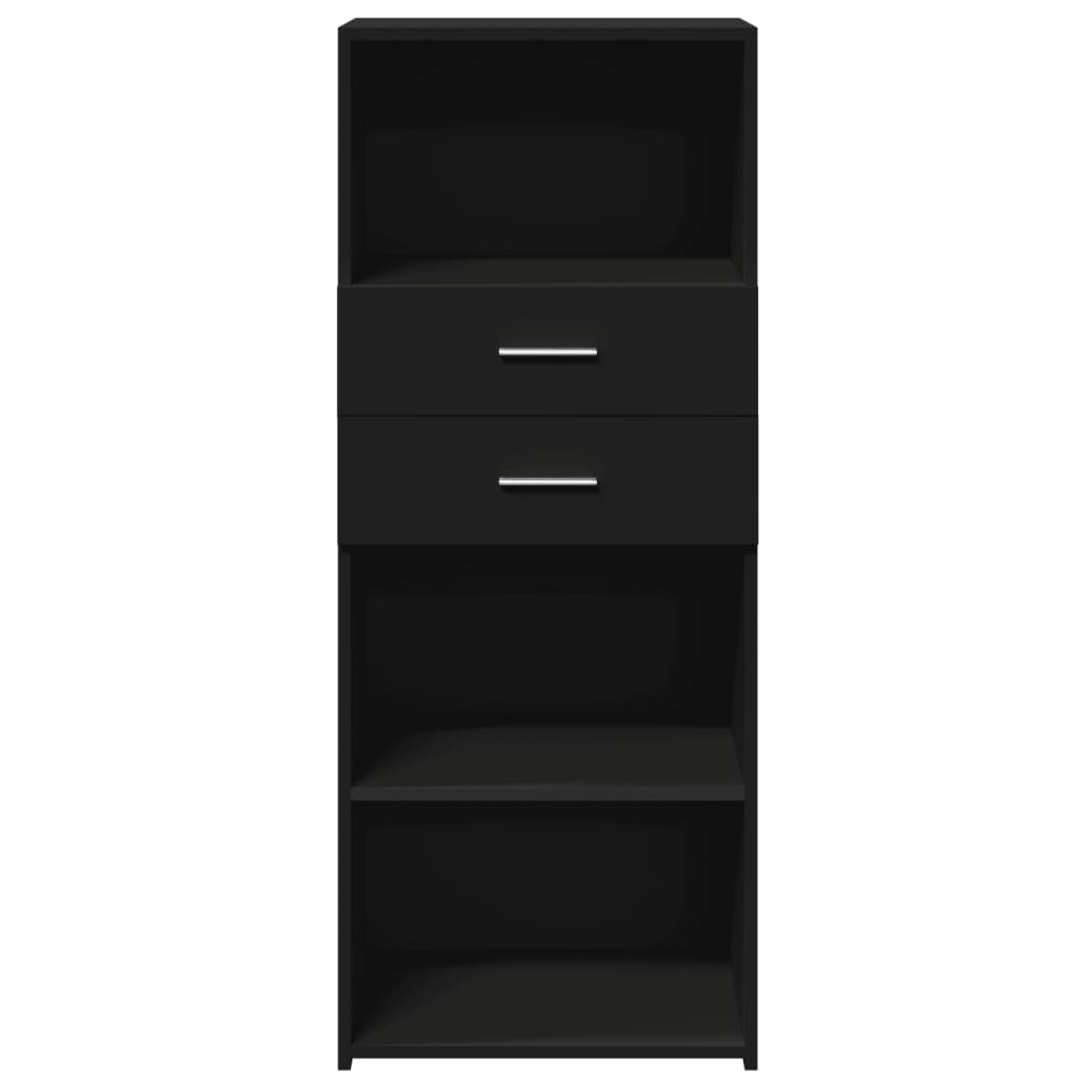Hoge kast 50x42,5x124 cm bewerkt hout zwart