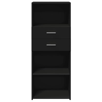 Hoge kast 50x42,5x124 cm bewerkt hout zwart