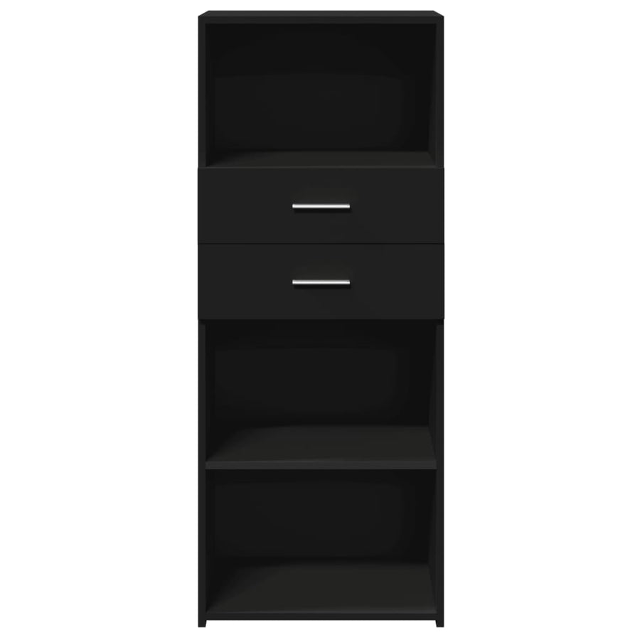 Hoge kast 50x42,5x124 cm bewerkt hout zwart