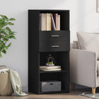 Hoge kast 50x42,5x124 cm bewerkt hout zwart