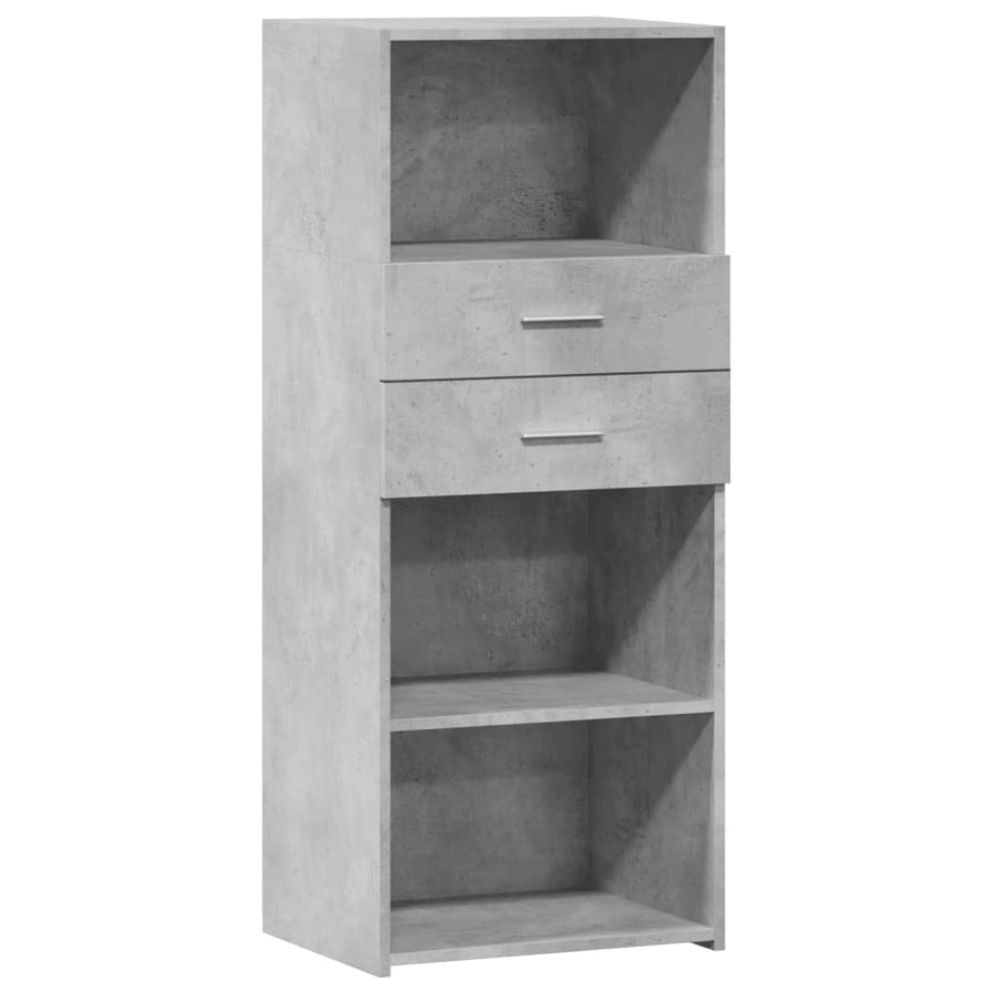 Hoge kast 50x42,5x124 cm bewerkt hout betongrijs