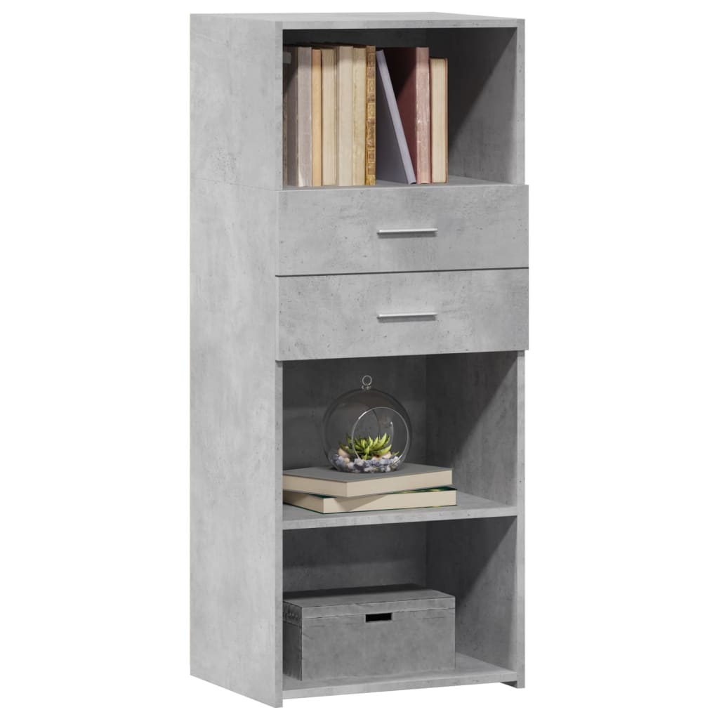 Hoge kast 50x42,5x124 cm bewerkt hout betongrijs