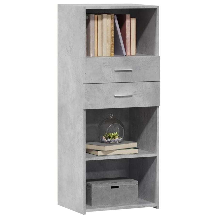 Hoge kast 50x42,5x124 cm bewerkt hout betongrijs