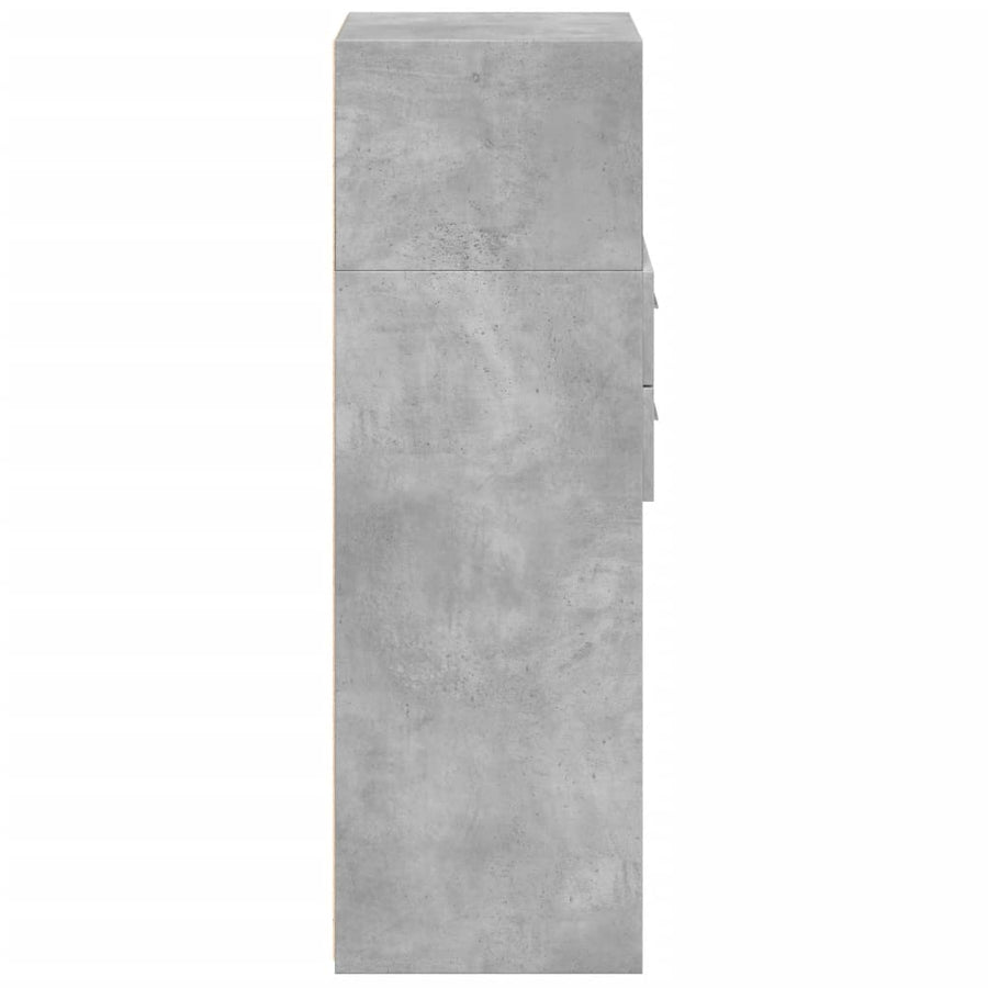 Hoge kast 50x42,5x124 cm bewerkt hout betongrijs
