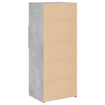 Hoge kast 50x42,5x124 cm bewerkt hout betongrijs