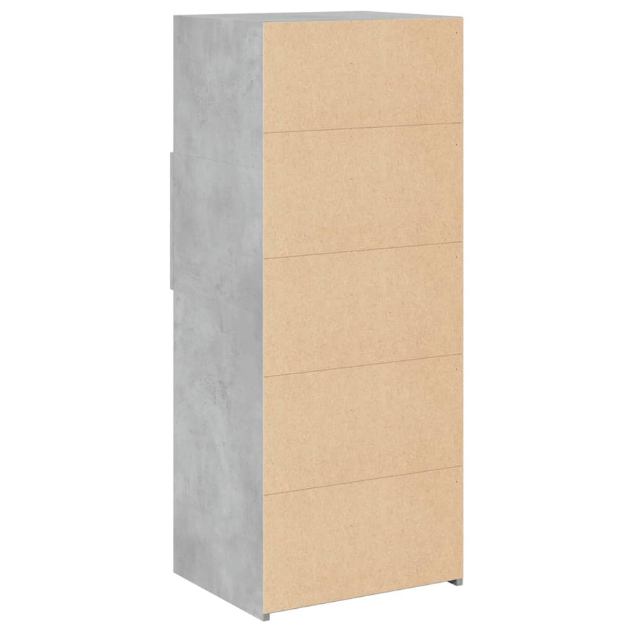 Hoge kast 50x42,5x124 cm bewerkt hout betongrijs