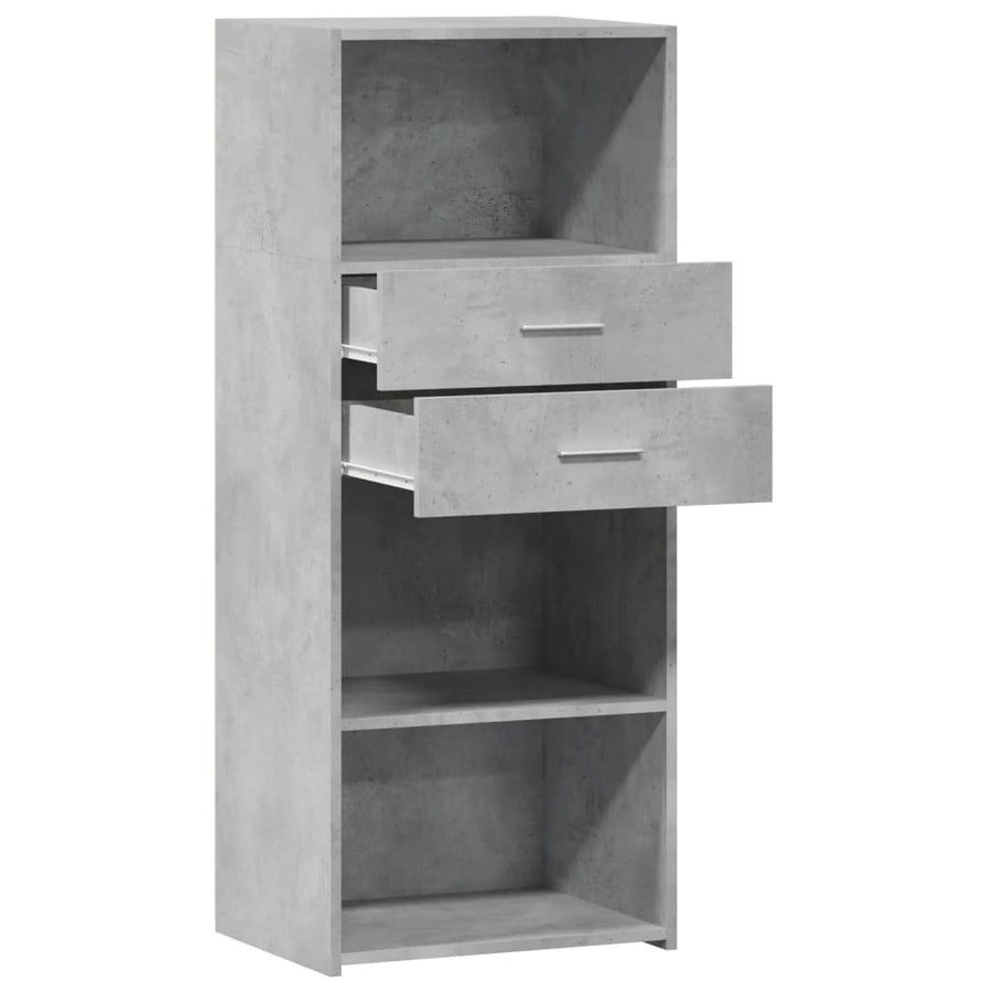 Hoge kast 50x42,5x124 cm bewerkt hout betongrijs