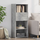 Hoge kast 50x42,5x124 cm bewerkt hout betongrijs