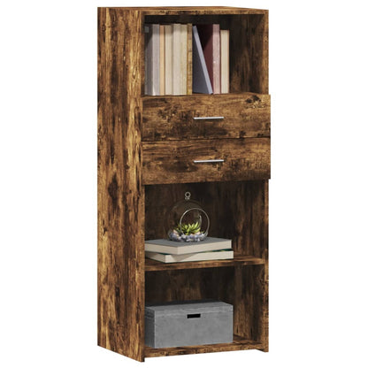 Hoge kast 50x42,5x124 cm bewerkt hout gerookt eikenkleurig