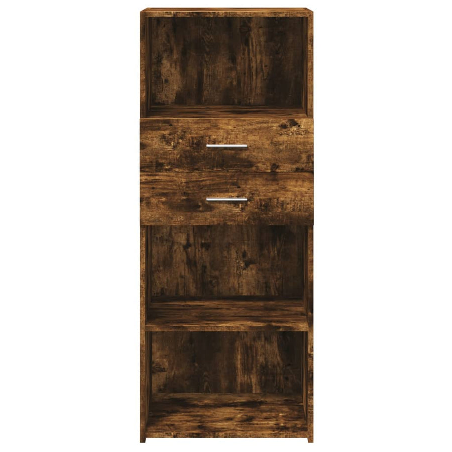 Hoge kast 50x42,5x124 cm bewerkt hout gerookt eikenkleurig