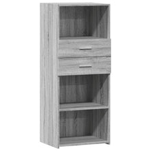 Hoge kast 50x42,5x124 cm bewerkt hout grijs sonoma eikenkleurig