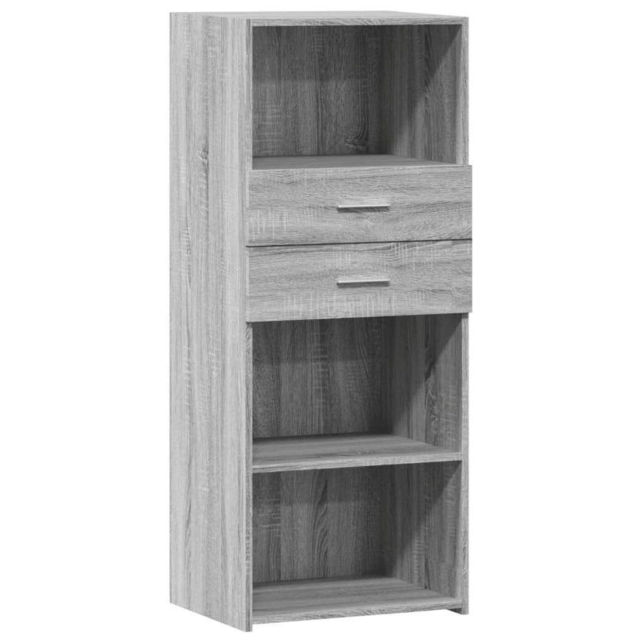 Hoge kast 50x42,5x124 cm bewerkt hout grijs sonoma eikenkleurig