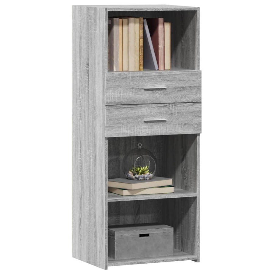 Hoge kast 50x42,5x124 cm bewerkt hout grijs sonoma eikenkleurig