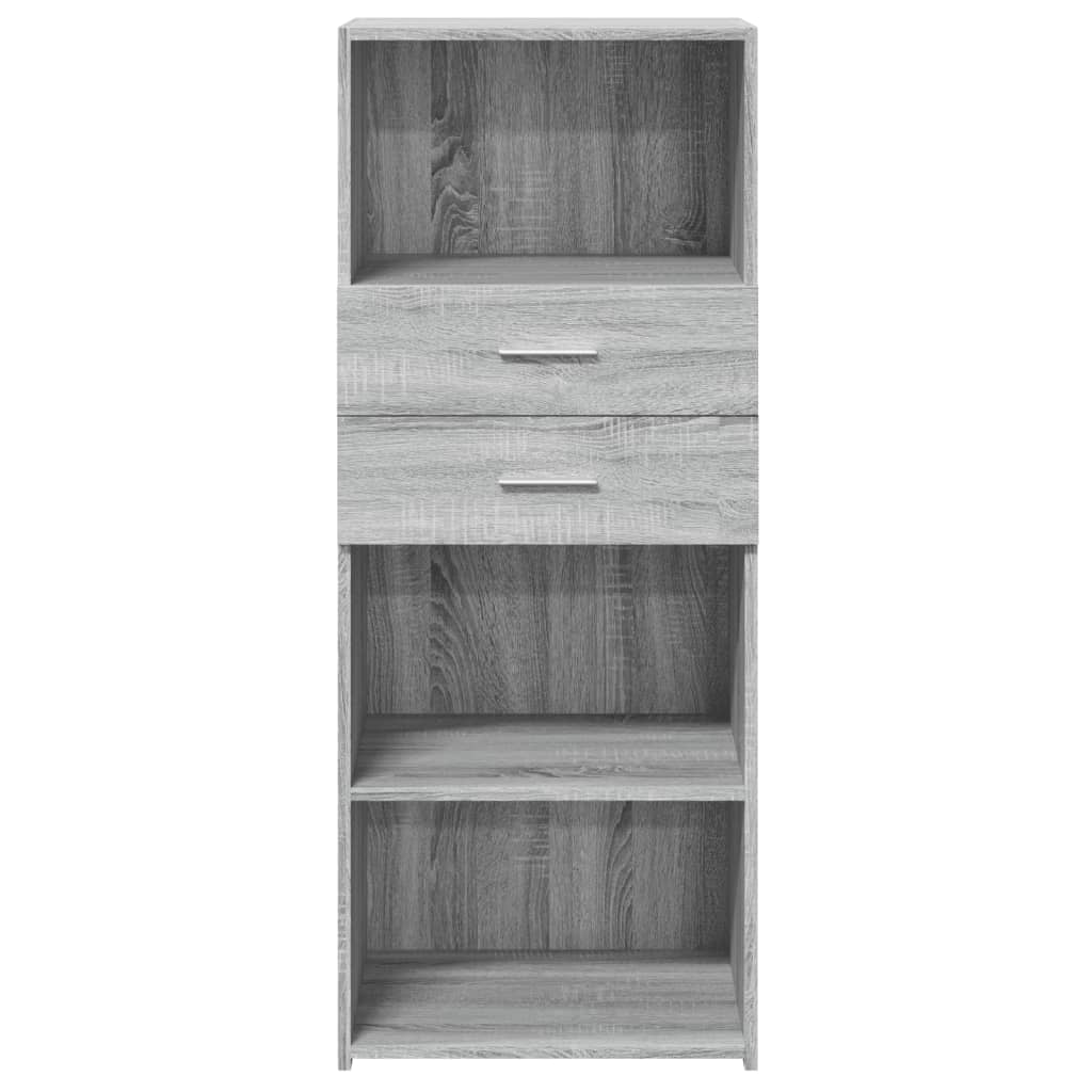 Hoge kast 50x42,5x124 cm bewerkt hout grijs sonoma eikenkleurig