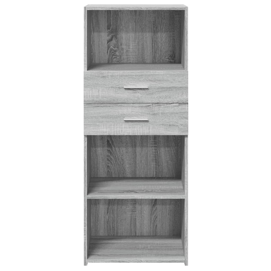 Hoge kast 50x42,5x124 cm bewerkt hout grijs sonoma eikenkleurig