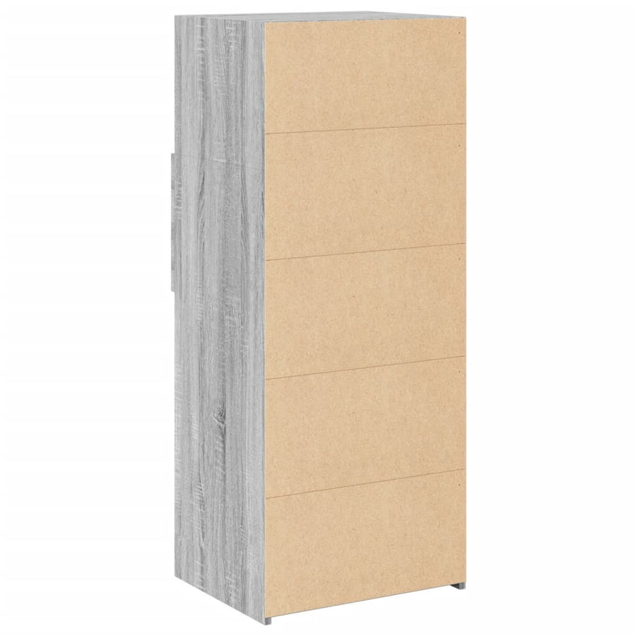 Hoge kast 50x42,5x124 cm bewerkt hout grijs sonoma eikenkleurig