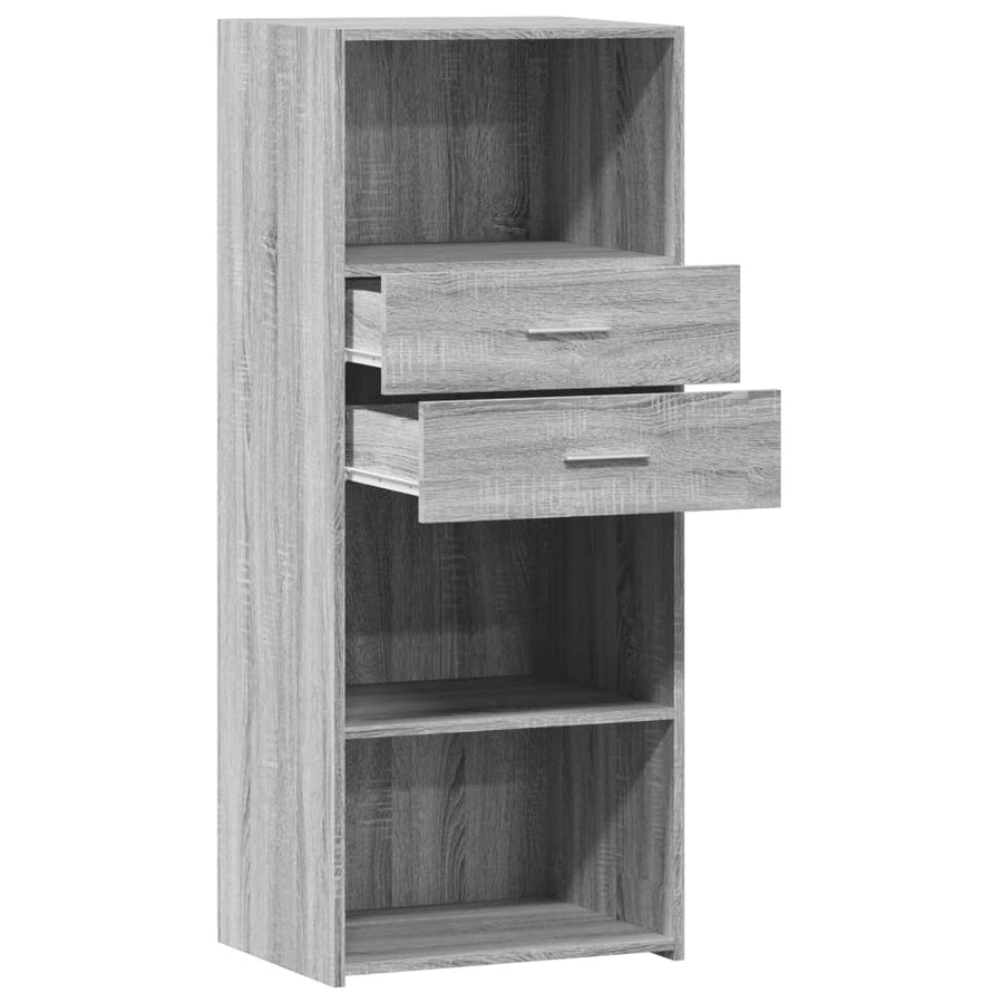 Hoge kast 50x42,5x124 cm bewerkt hout grijs sonoma eikenkleurig