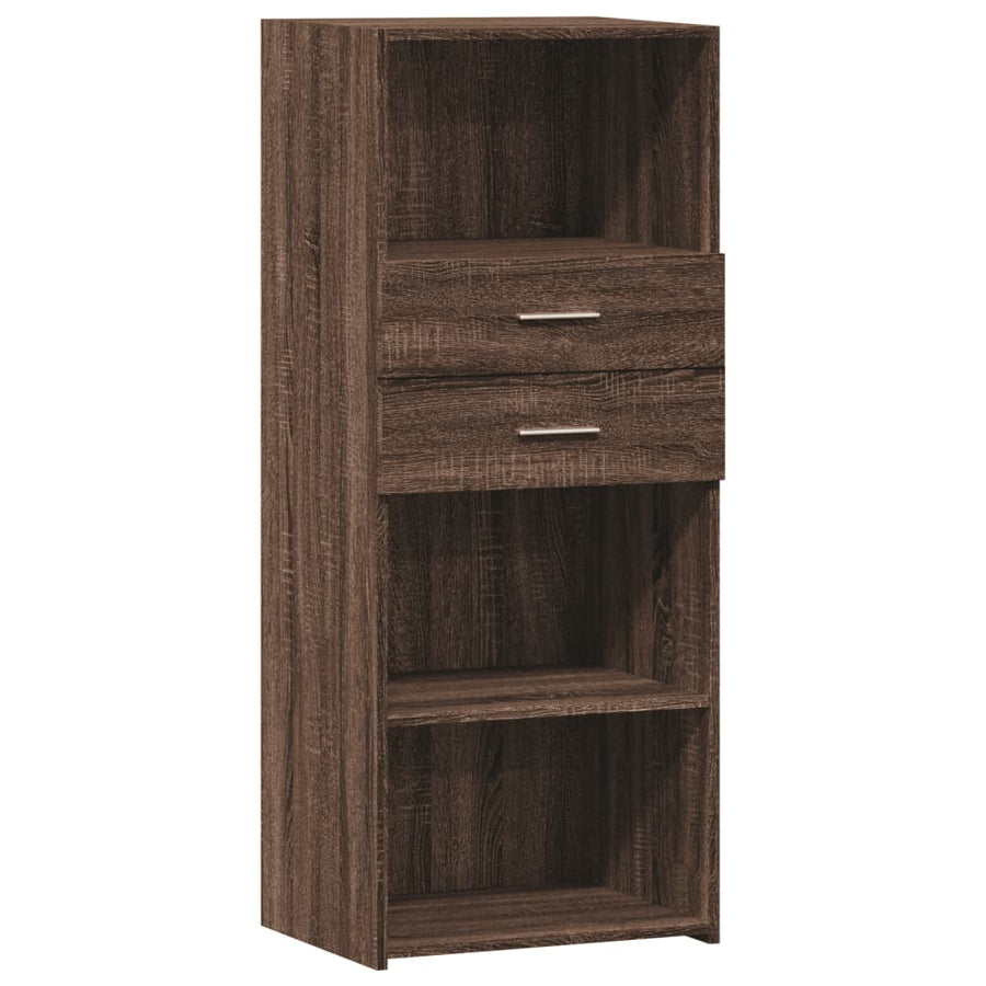 Hoge kast 50x42,5x124 cm bewerkt hout bruin eikenkleurig