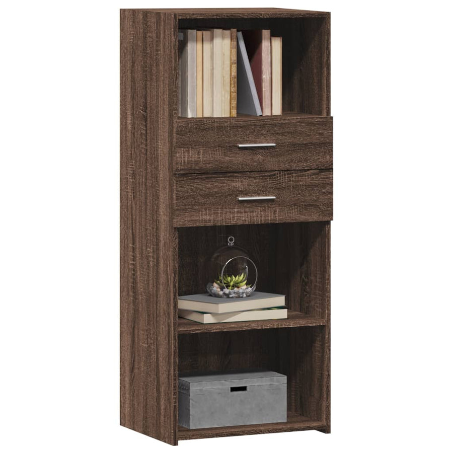 Hoge kast 50x42,5x124 cm bewerkt hout bruin eikenkleurig