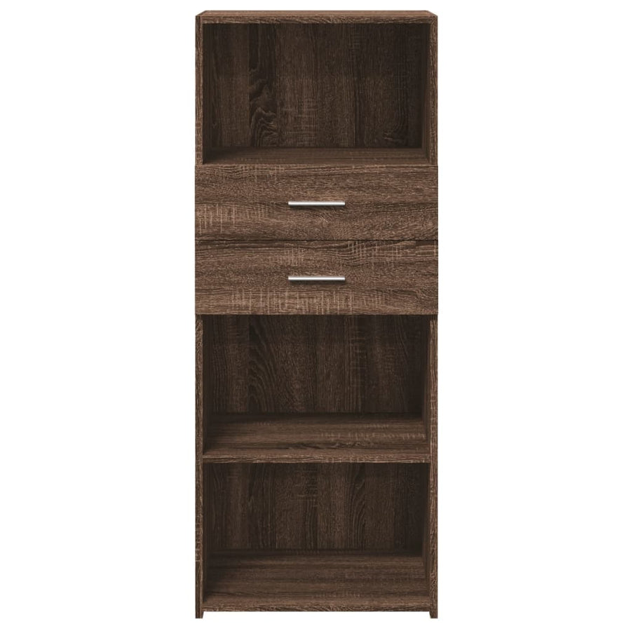 Hoge kast 50x42,5x124 cm bewerkt hout bruin eikenkleurig
