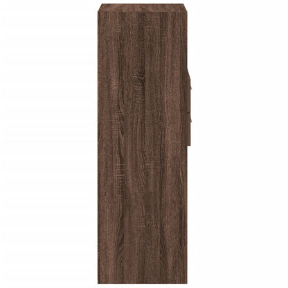 Hoge kast 50x42,5x124 cm bewerkt hout bruin eikenkleurig