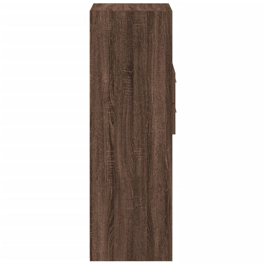 Hoge kast 50x42,5x124 cm bewerkt hout bruin eikenkleurig