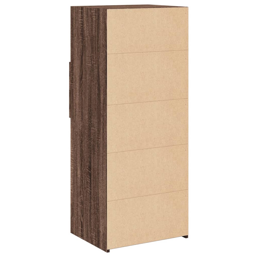 Hoge kast 50x42,5x124 cm bewerkt hout bruin eikenkleurig