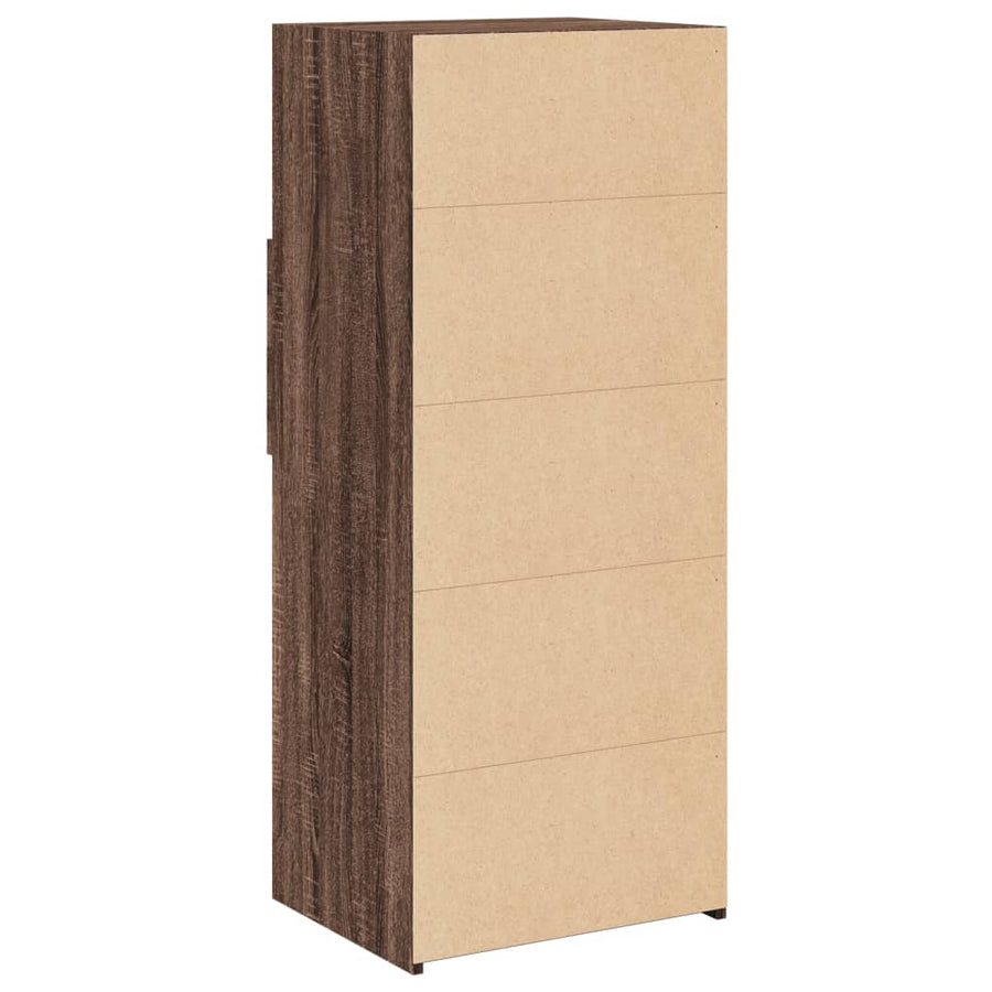 Hoge kast 50x42,5x124 cm bewerkt hout bruin eikenkleurig