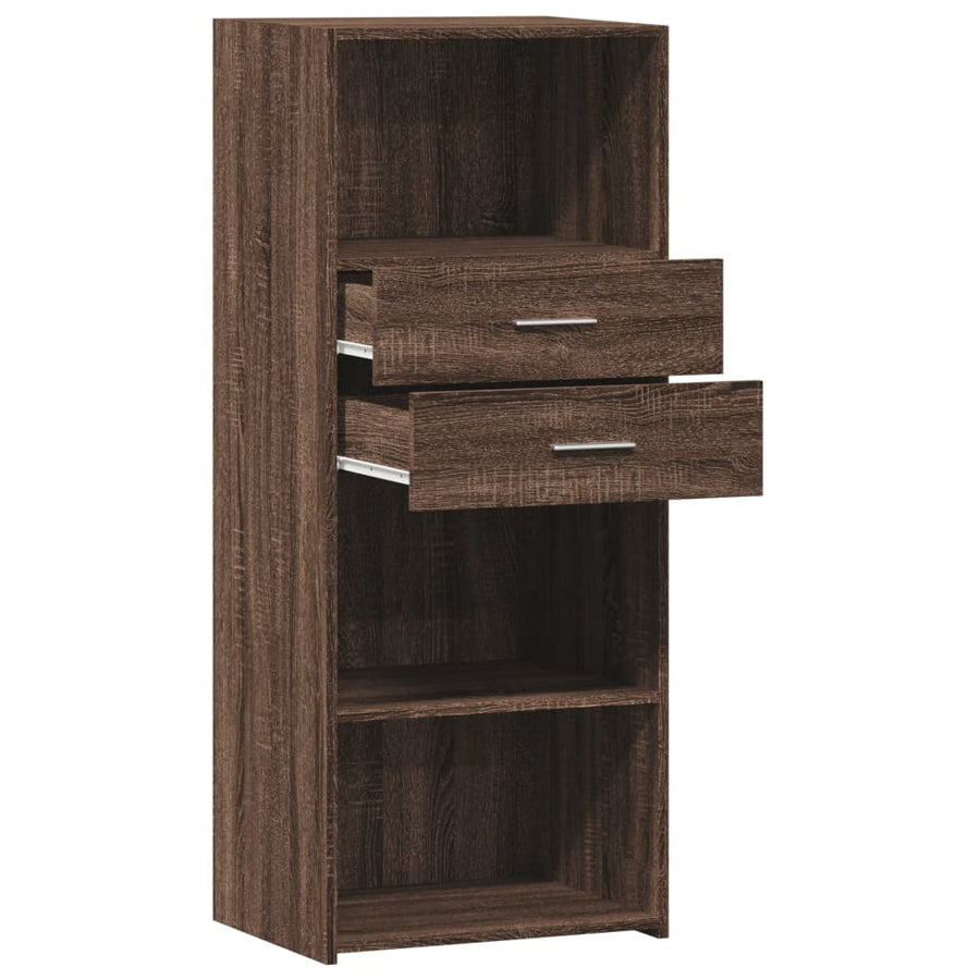 Hoge kast 50x42,5x124 cm bewerkt hout bruin eikenkleurig