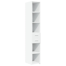 Hoge kast 30x42,5x185 cm bewerkt hout wit