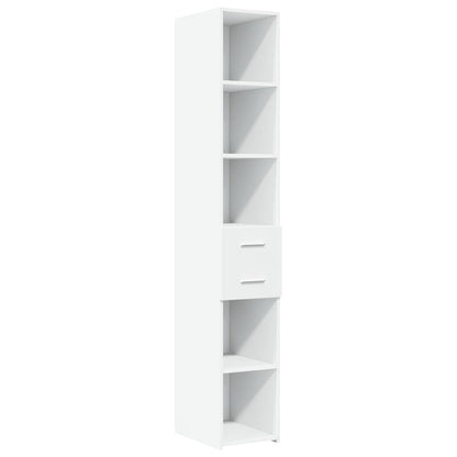 Hoge kast 30x42,5x185 cm bewerkt hout wit