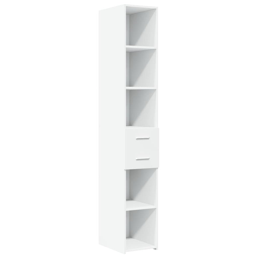 Hoge kast 30x42,5x185 cm bewerkt hout wit