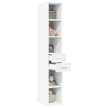 Hoge kast 30x42,5x185 cm bewerkt hout wit