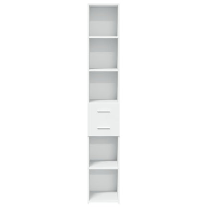 Hoge kast 30x42,5x185 cm bewerkt hout wit
