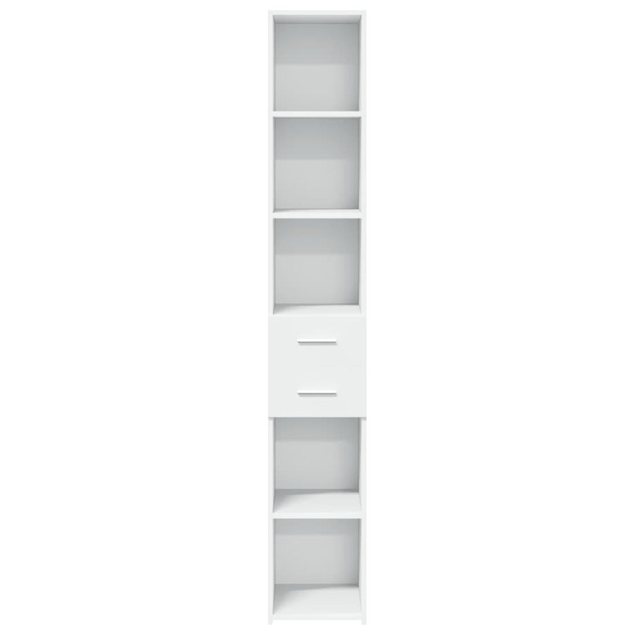 Hoge kast 30x42,5x185 cm bewerkt hout wit