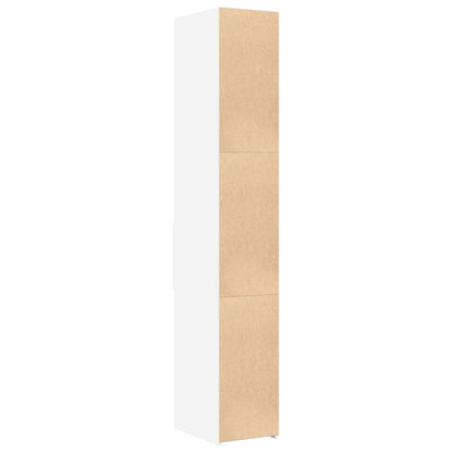 Hoge kast 30x42,5x185 cm bewerkt hout wit