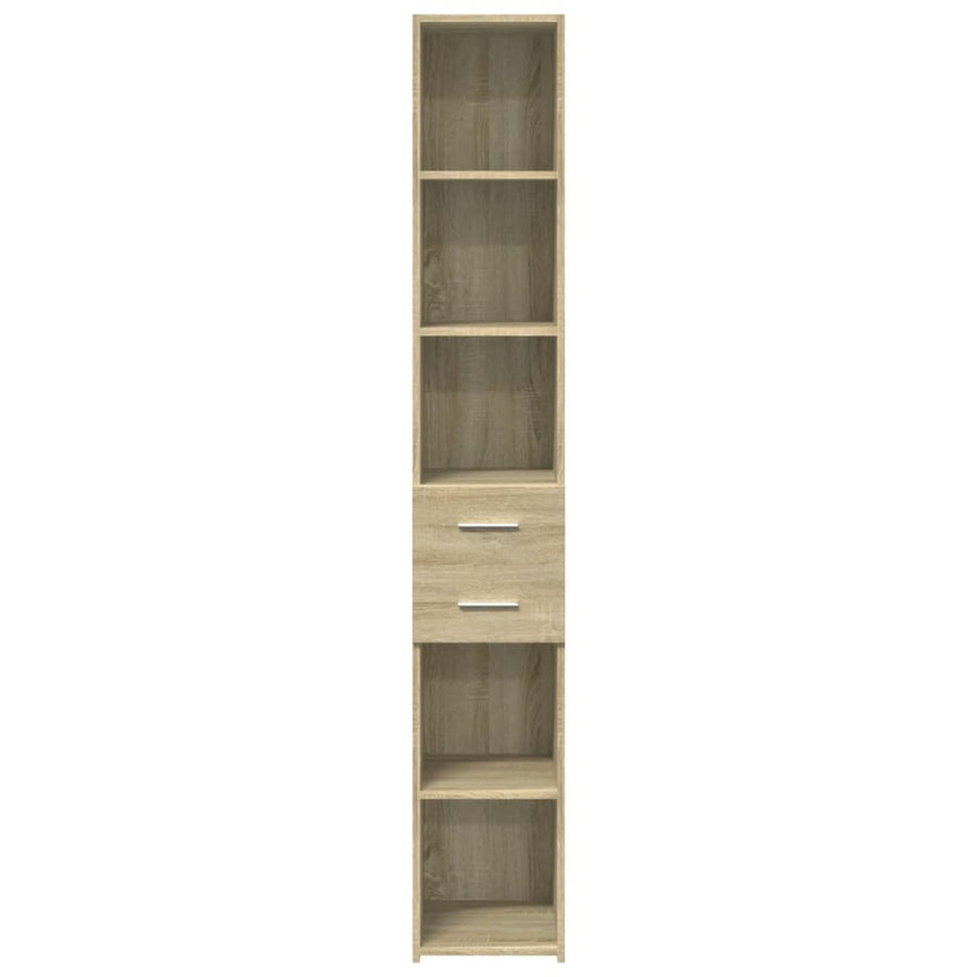 Hoge kast 30x42,5x185 cm bewerkt hout sonoma eikenkleurig