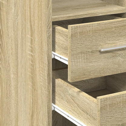 Hoge kast 30x42,5x185 cm bewerkt hout sonoma eikenkleurig