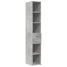 Hoge kast 30x42,5x185 cm bewerkt hout betongrijs