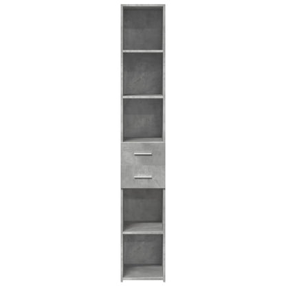 Hoge kast 30x42,5x185 cm bewerkt hout betongrijs