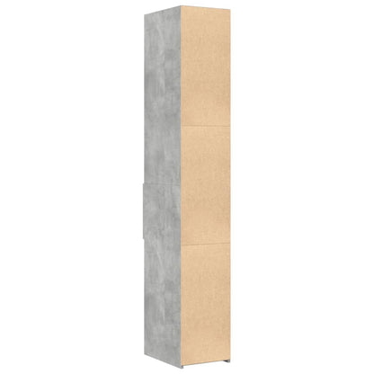 Hoge kast 30x42,5x185 cm bewerkt hout betongrijs