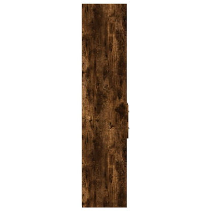 Hoge kast 30x42,5x185 cm bewerkt hout gerookt eikenkleurig