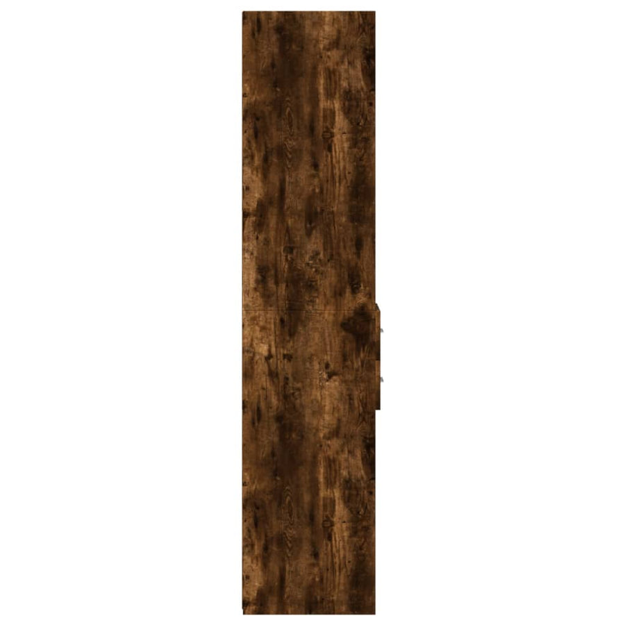 Hoge kast 30x42,5x185 cm bewerkt hout gerookt eikenkleurig