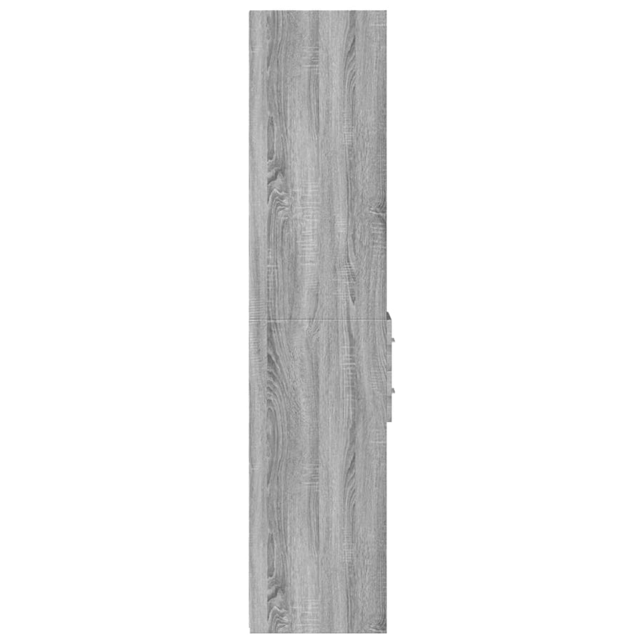 Hoge kast 30x42,5x185 cm bewerkt hout grijs sonoma eikenkleur