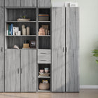 Hoge kast 30x42,5x185 cm bewerkt hout grijs