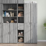 Hoge kast 30x42,5x185 cm bewerkt hout grijs