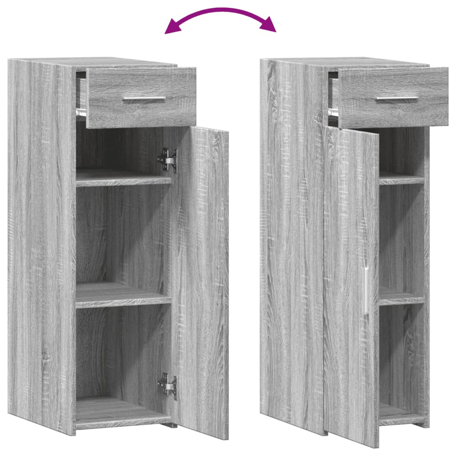 Dressoir 30x42,5x93 cm bewerkt hout grijs sonoma eikenkleurig