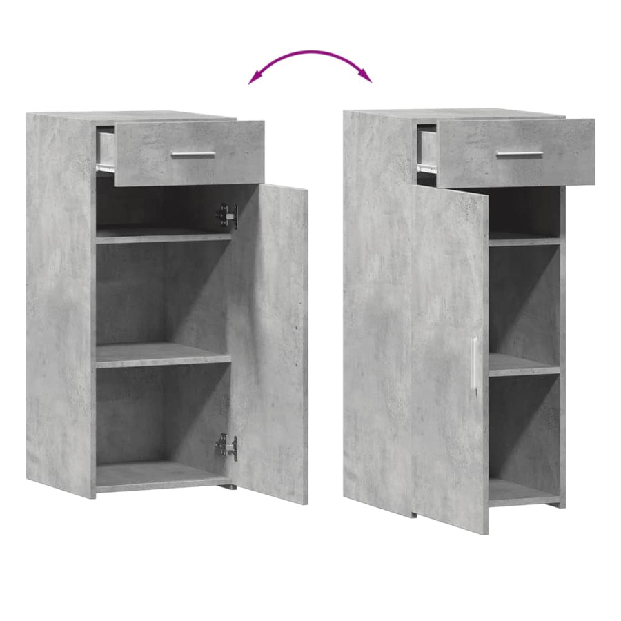 Dressoir 40x42,5x93 cm bewerkt hout betongrijs
